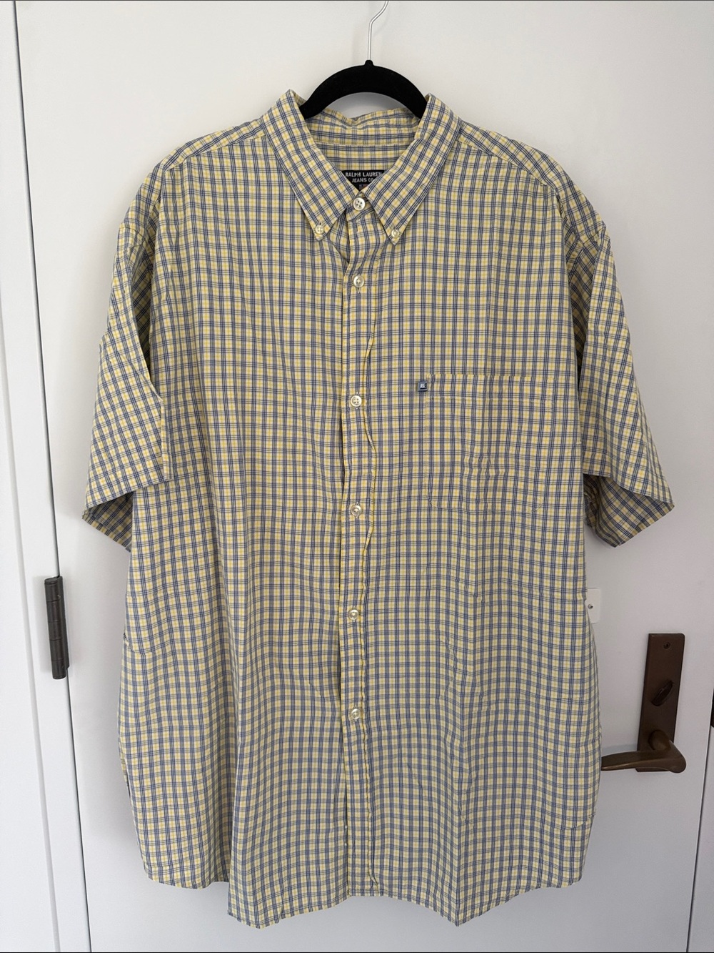 Ralph Lauren Jeans Co Yellow & Blue Gingham Short Sleeve Button-Down Shirt